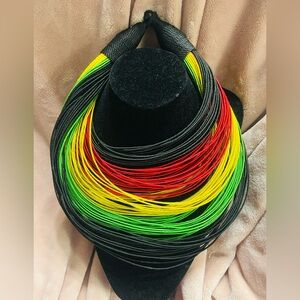 Sassy Jones Vintage Rasta “Malika” multi-strand necklace